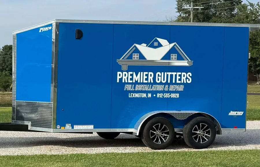 Premier Gutters LLC work trailer